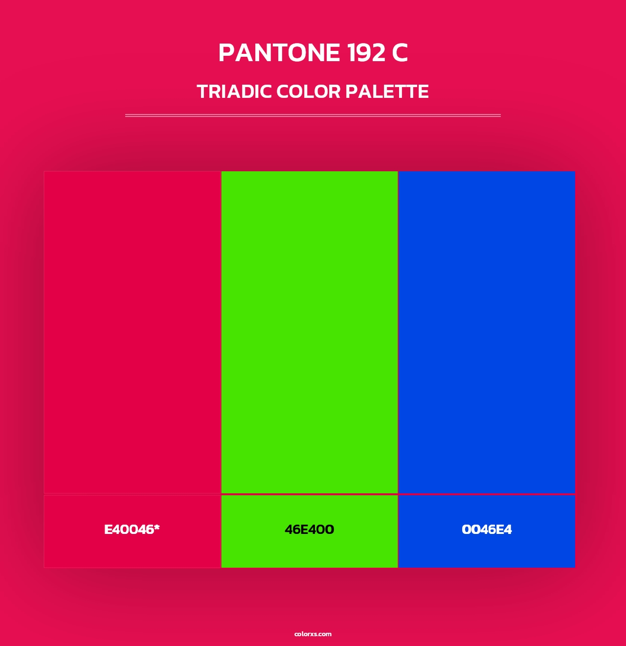 PANTONE 192 C - Triadic Color Palette