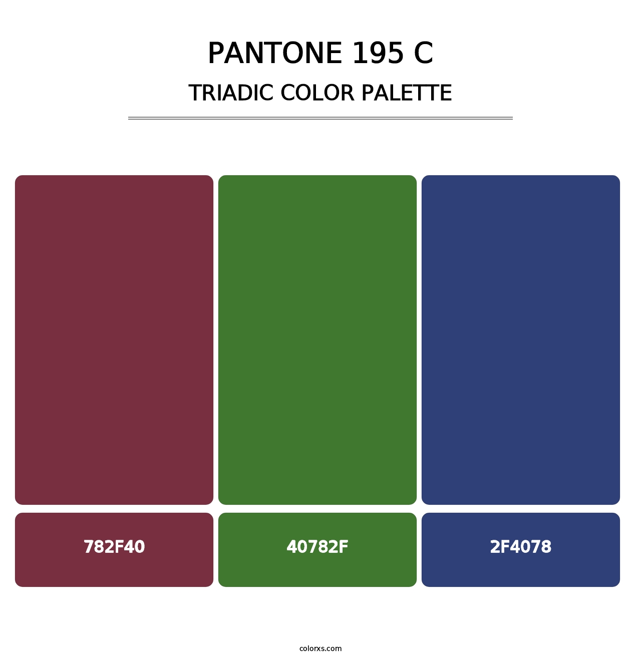 PANTONE 195 C - Triadic Color Palette
