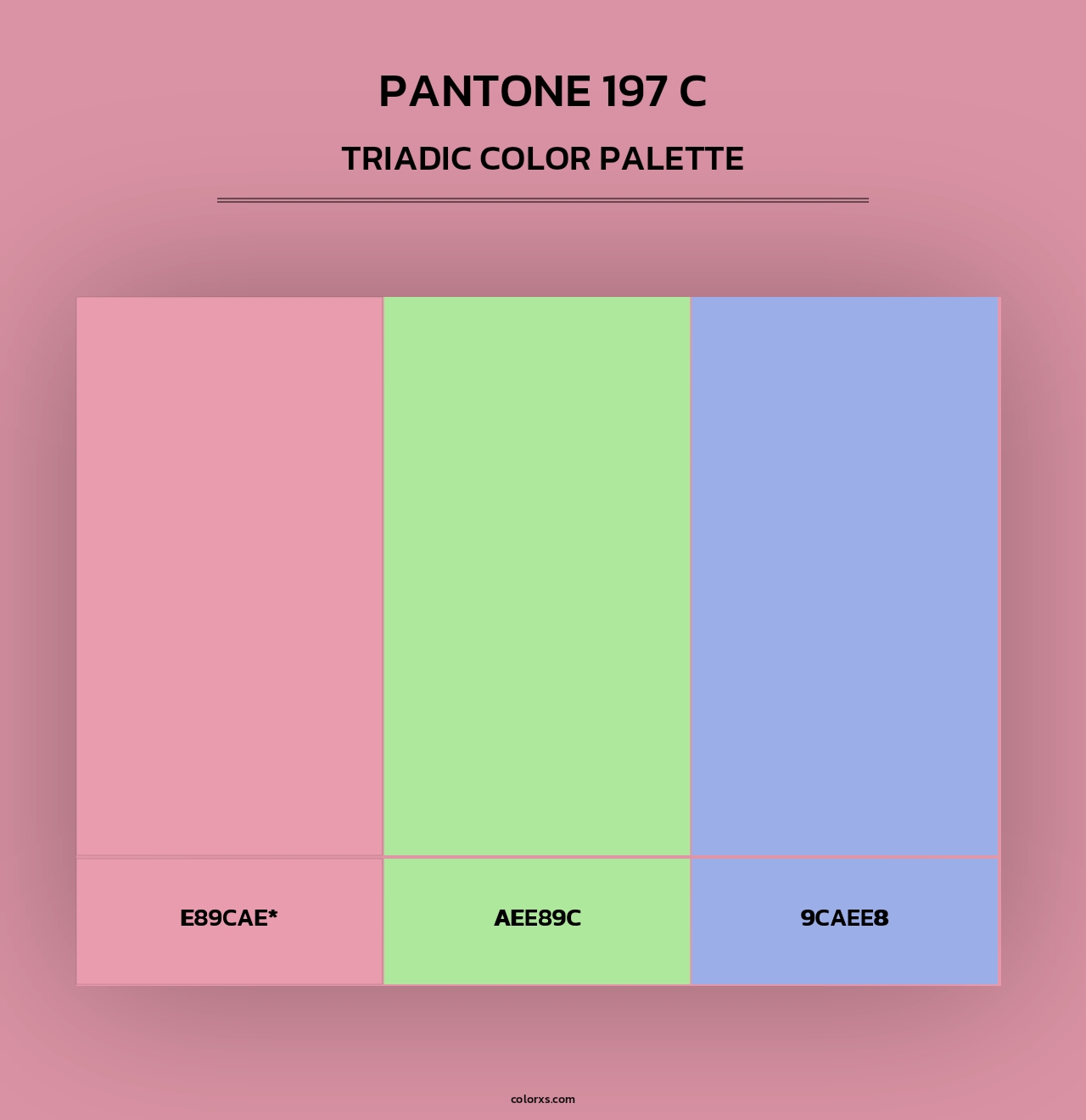 PANTONE 197 C - Triadic Color Palette