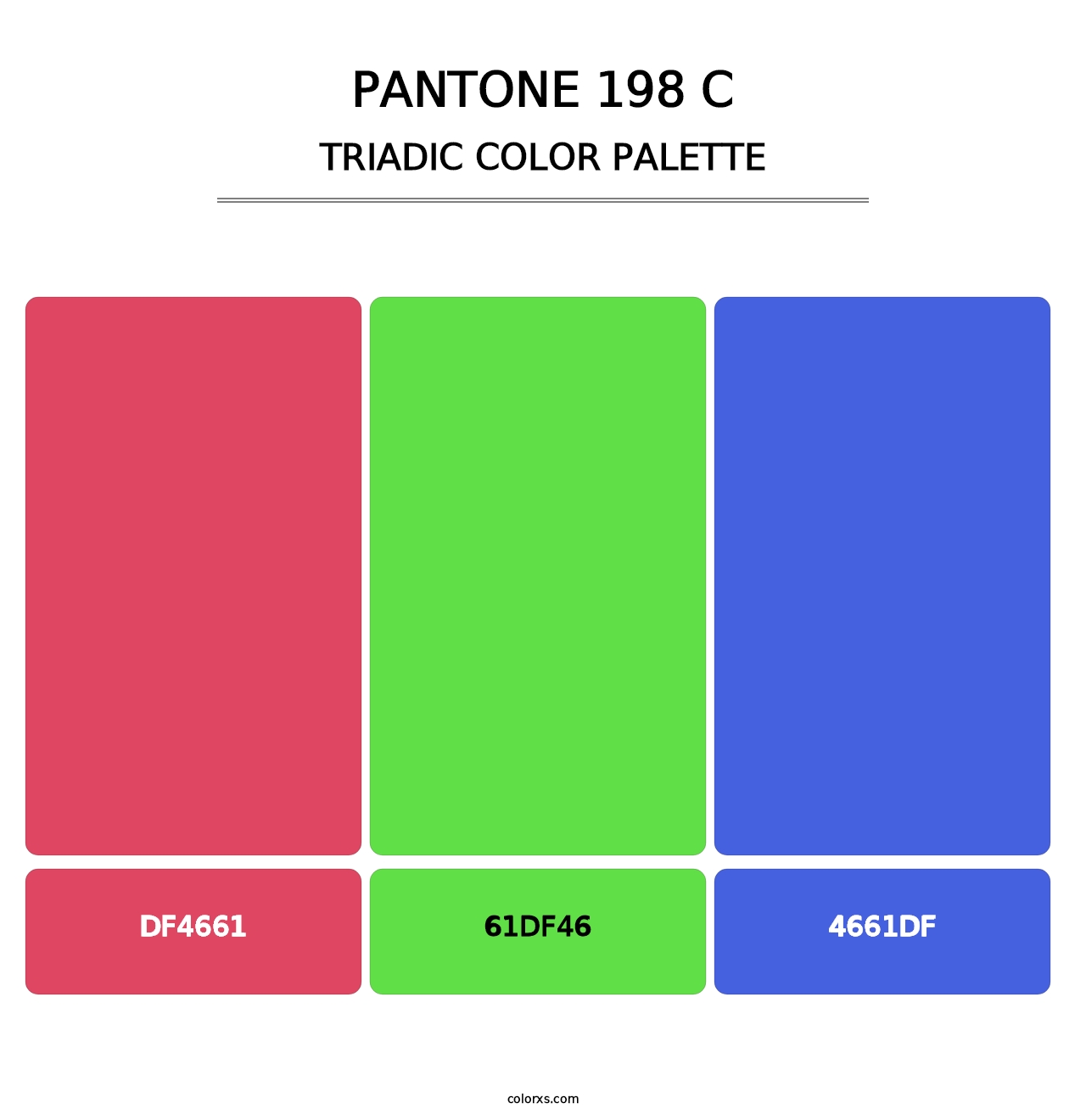 PANTONE 198 C - Triadic Color Palette