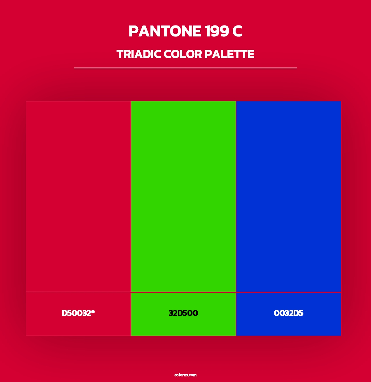 PANTONE 199 C - Triadic Color Palette