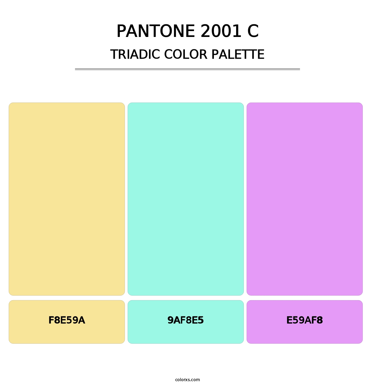 PANTONE 2001 C - Triadic Color Palette