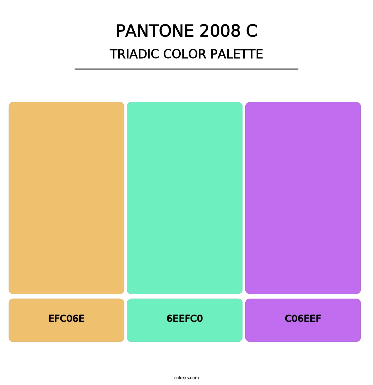 PANTONE 2008 C - Triadic Color Palette