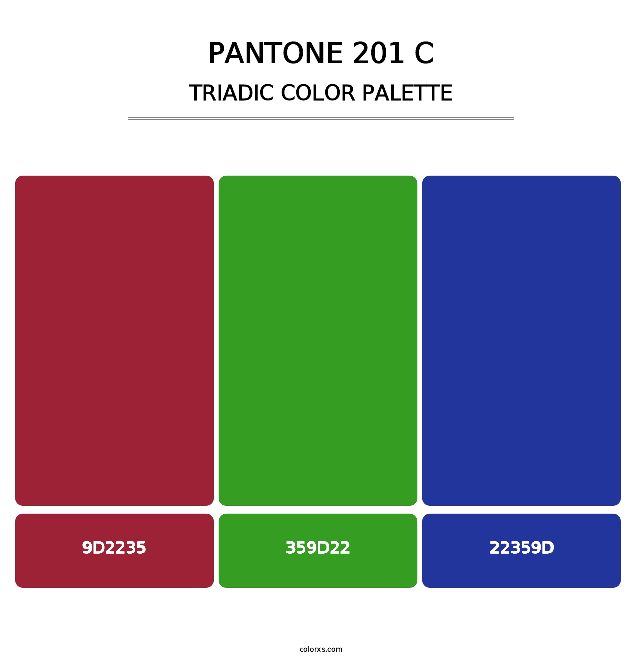 PANTONE 201 C - Triadic Color Palette
