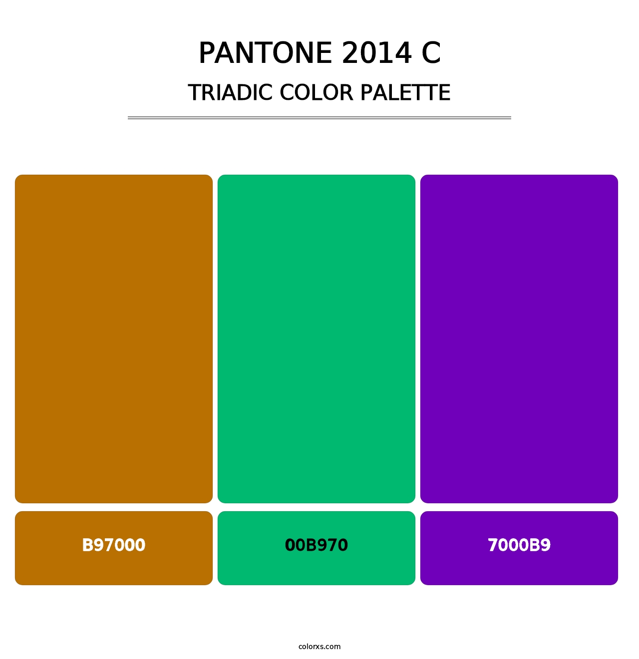 PANTONE 2014 C - Triadic Color Palette