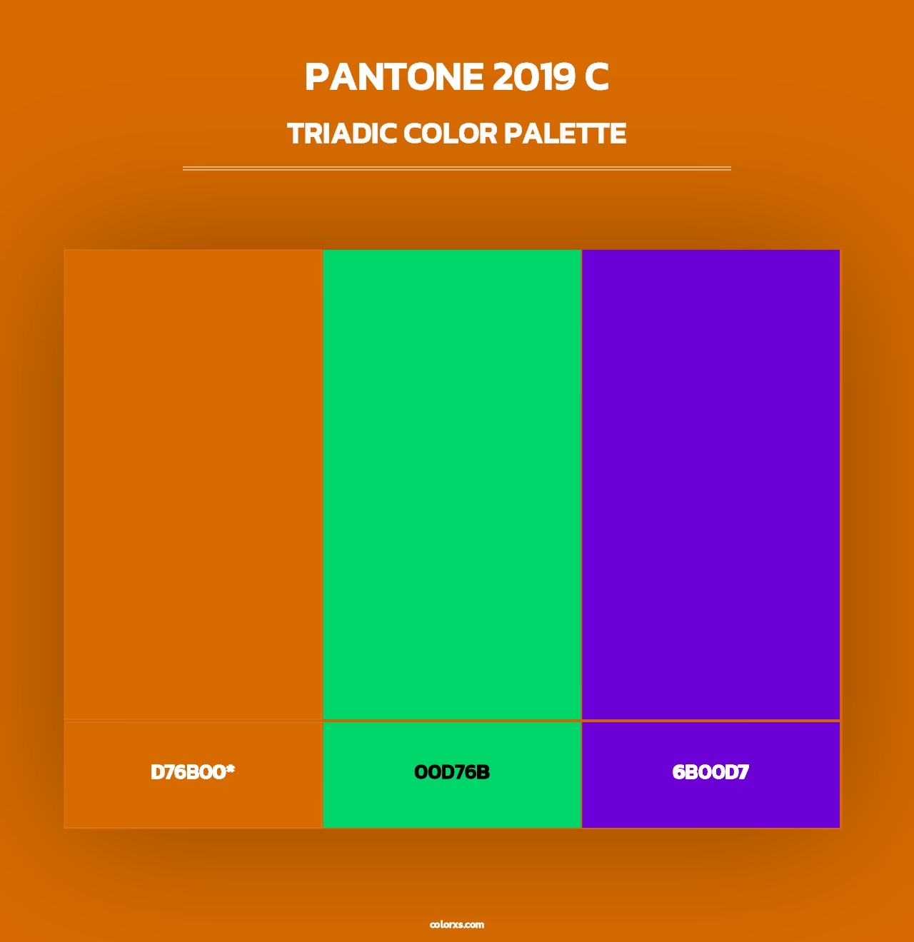 PANTONE 2019 C - Triadic Color Palette