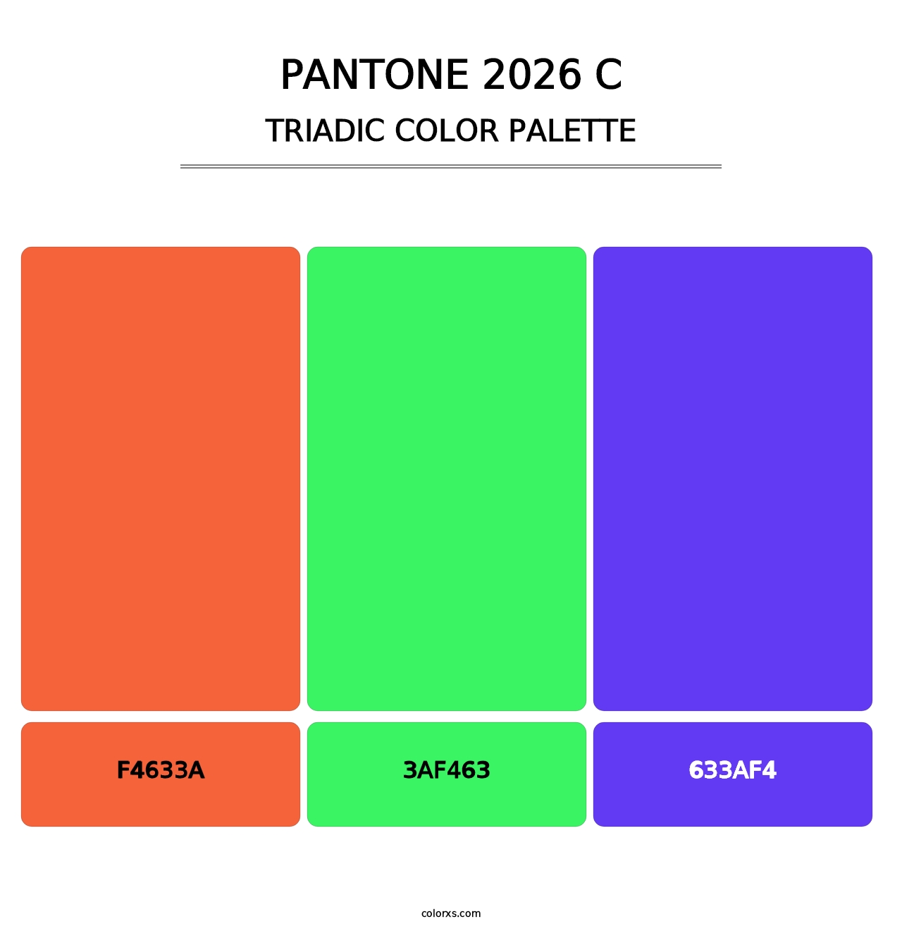 PANTONE 2026 C - Triadic Color Palette