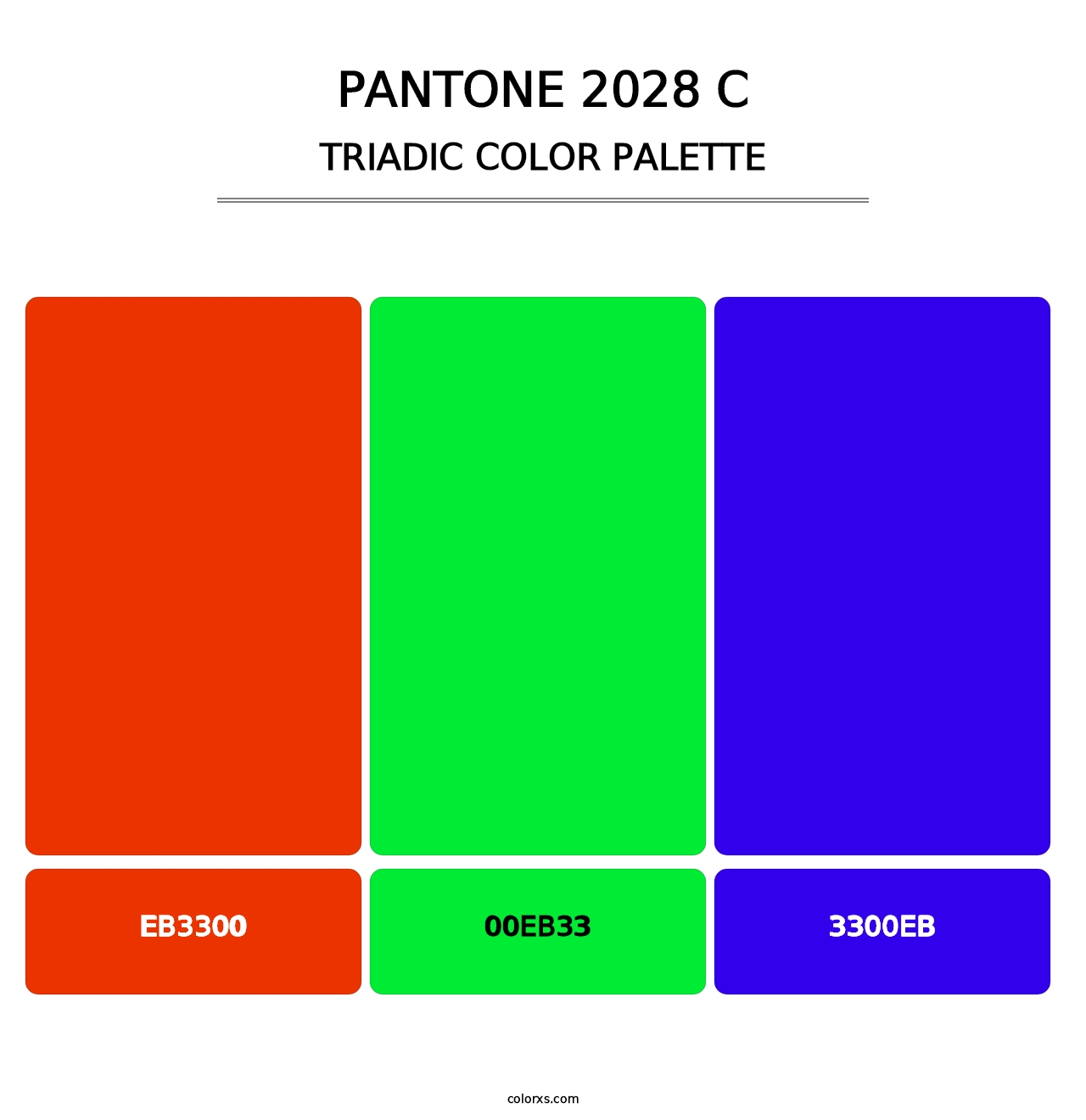 PANTONE 2028 C - Triadic Color Palette
