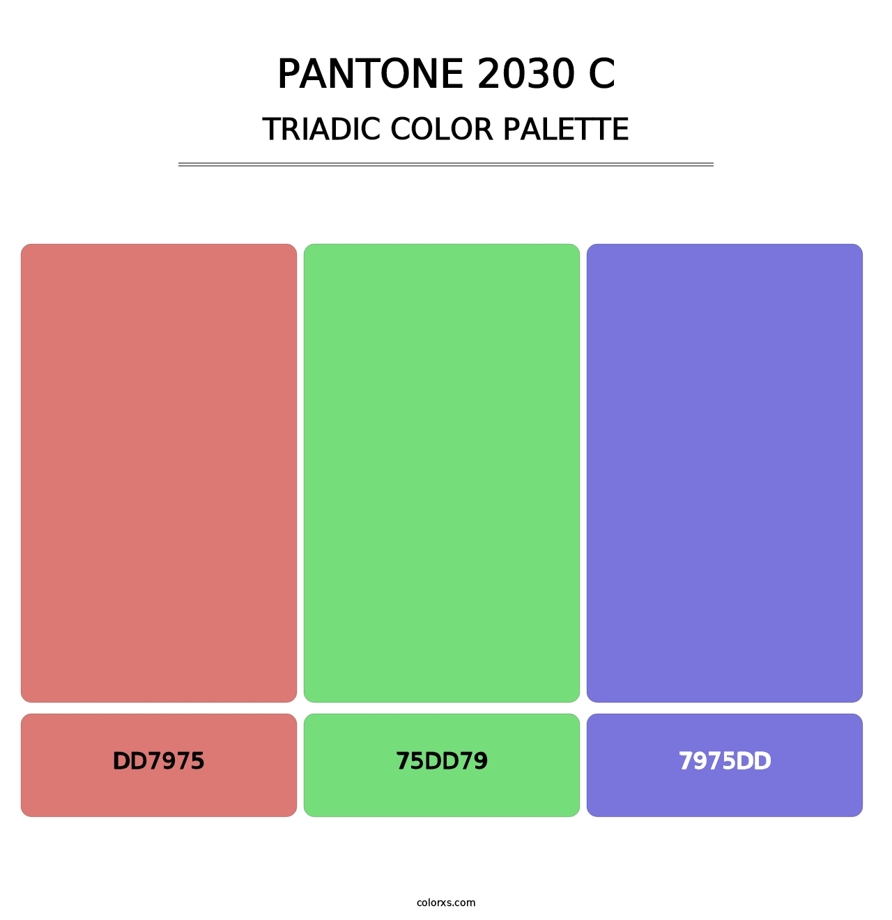 PANTONE 2030 C - Triadic Color Palette