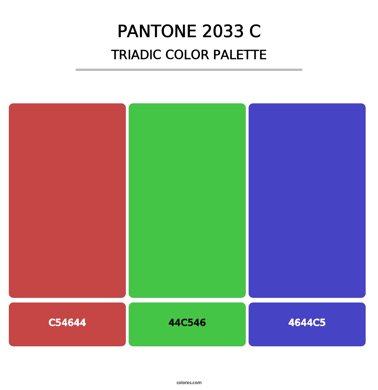 PANTONE 2033 C - Triadic Color Palette