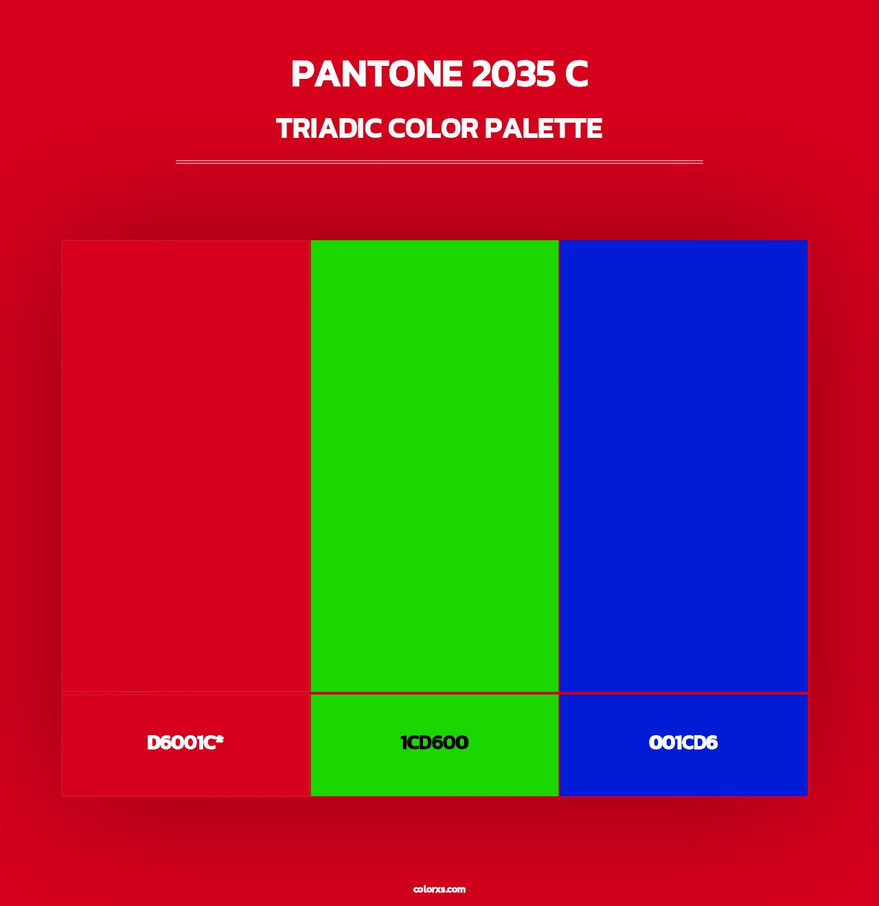 PANTONE 2035 C - Triadic Color Palette