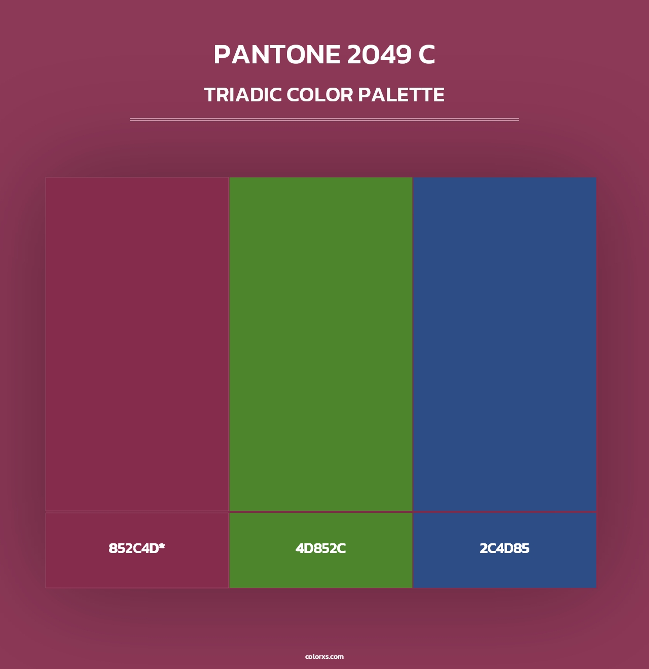 PANTONE 2049 C - Triadic Color Palette