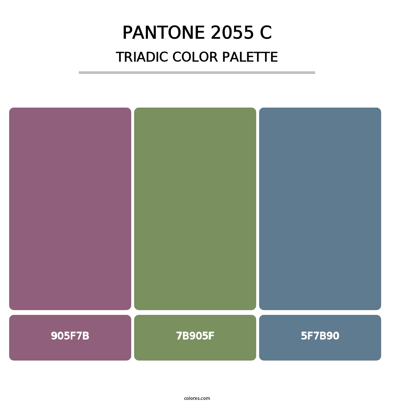 PANTONE 2055 C - Triadic Color Palette