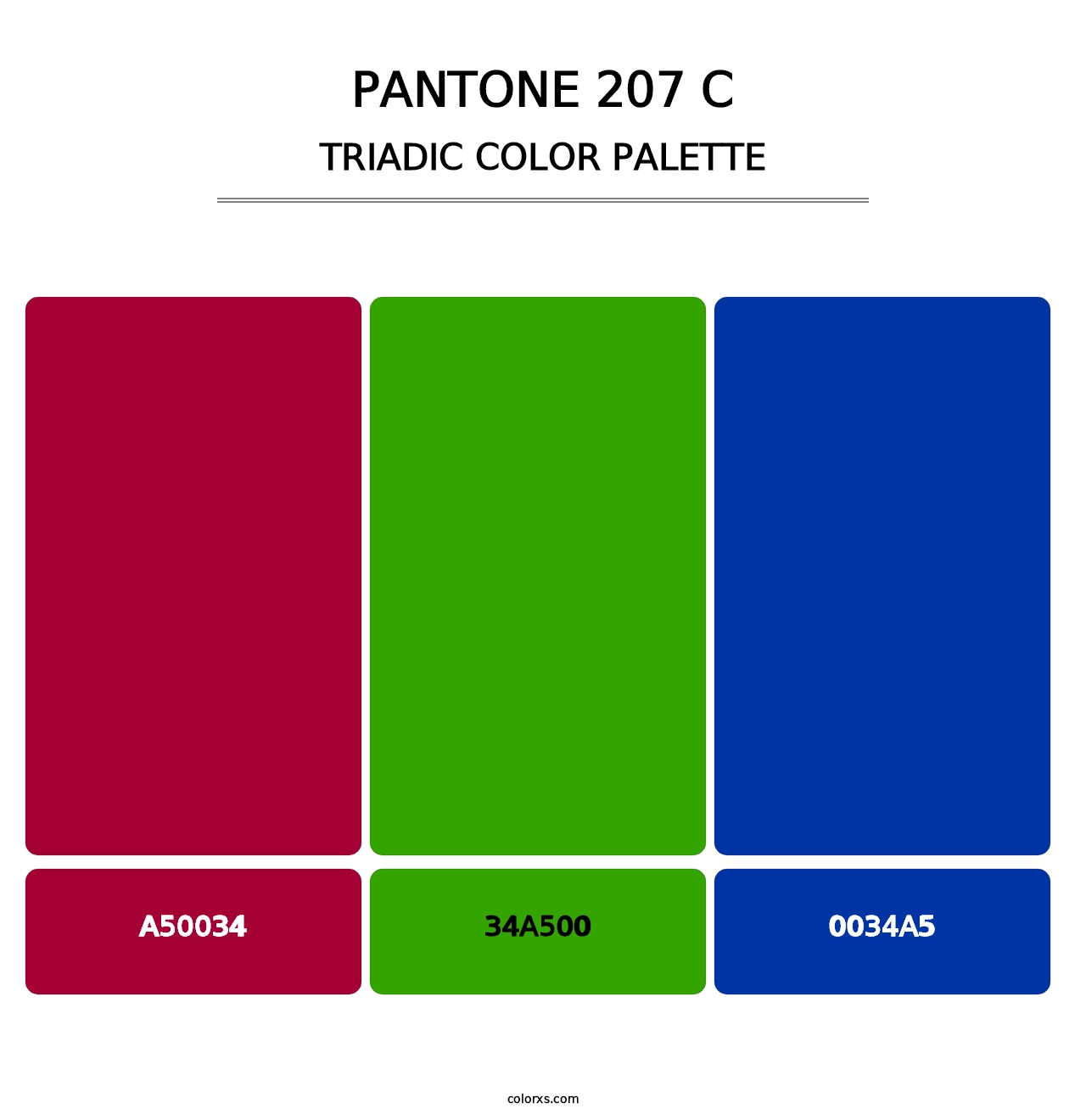 PANTONE 207 C - Triadic Color Palette