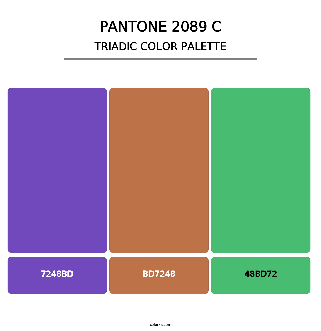 PANTONE 2089 C - Triadic Color Palette