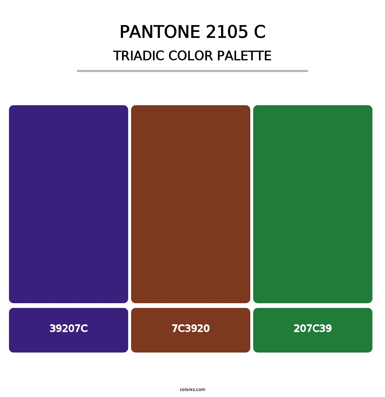 PANTONE 2105 C - Triadic Color Palette