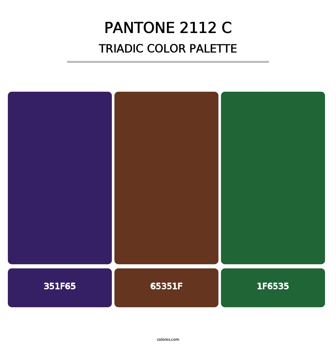PANTONE 2112 C - Triadic Color Palette