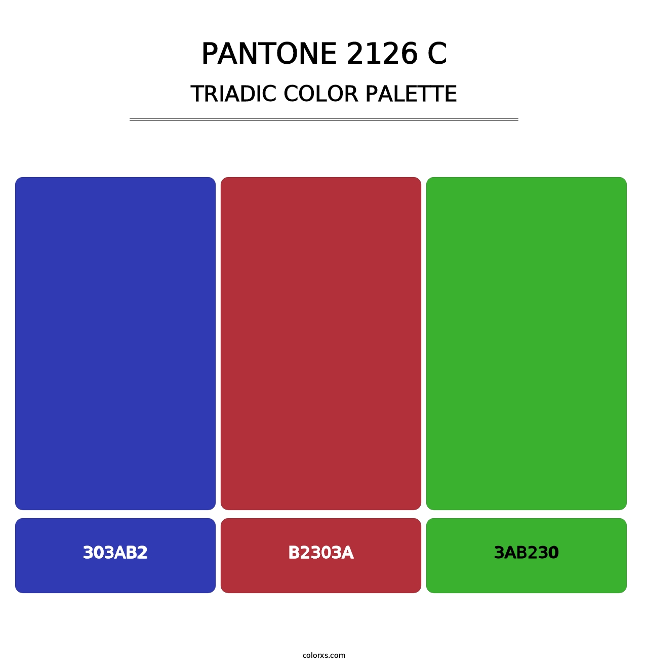 PANTONE 2126 C - Triadic Color Palette