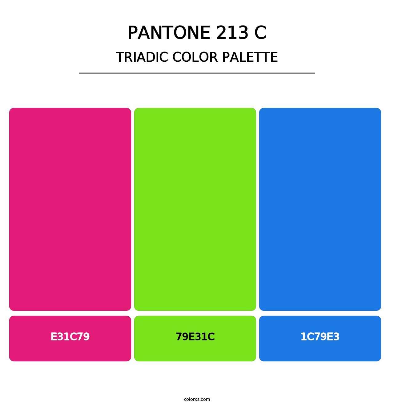 PANTONE 213 C - Triadic Color Palette