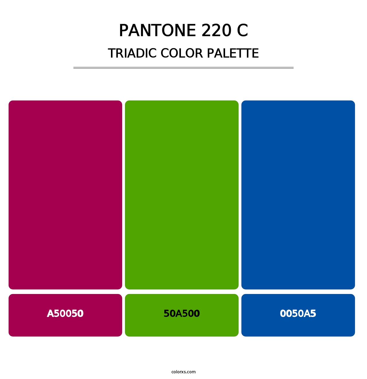PANTONE 220 C - Triadic Color Palette
