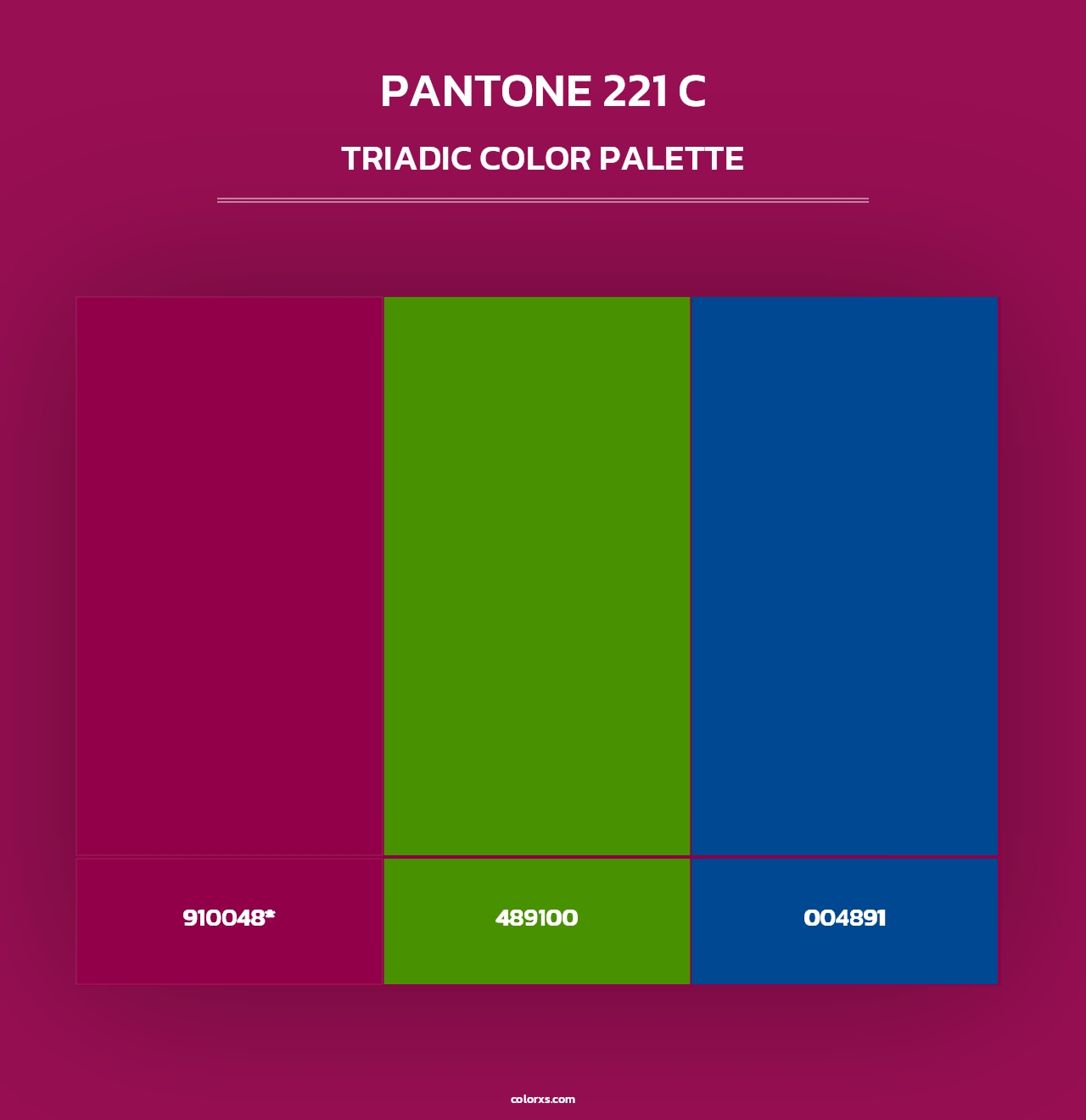 PANTONE 221 C - Triadic Color Palette