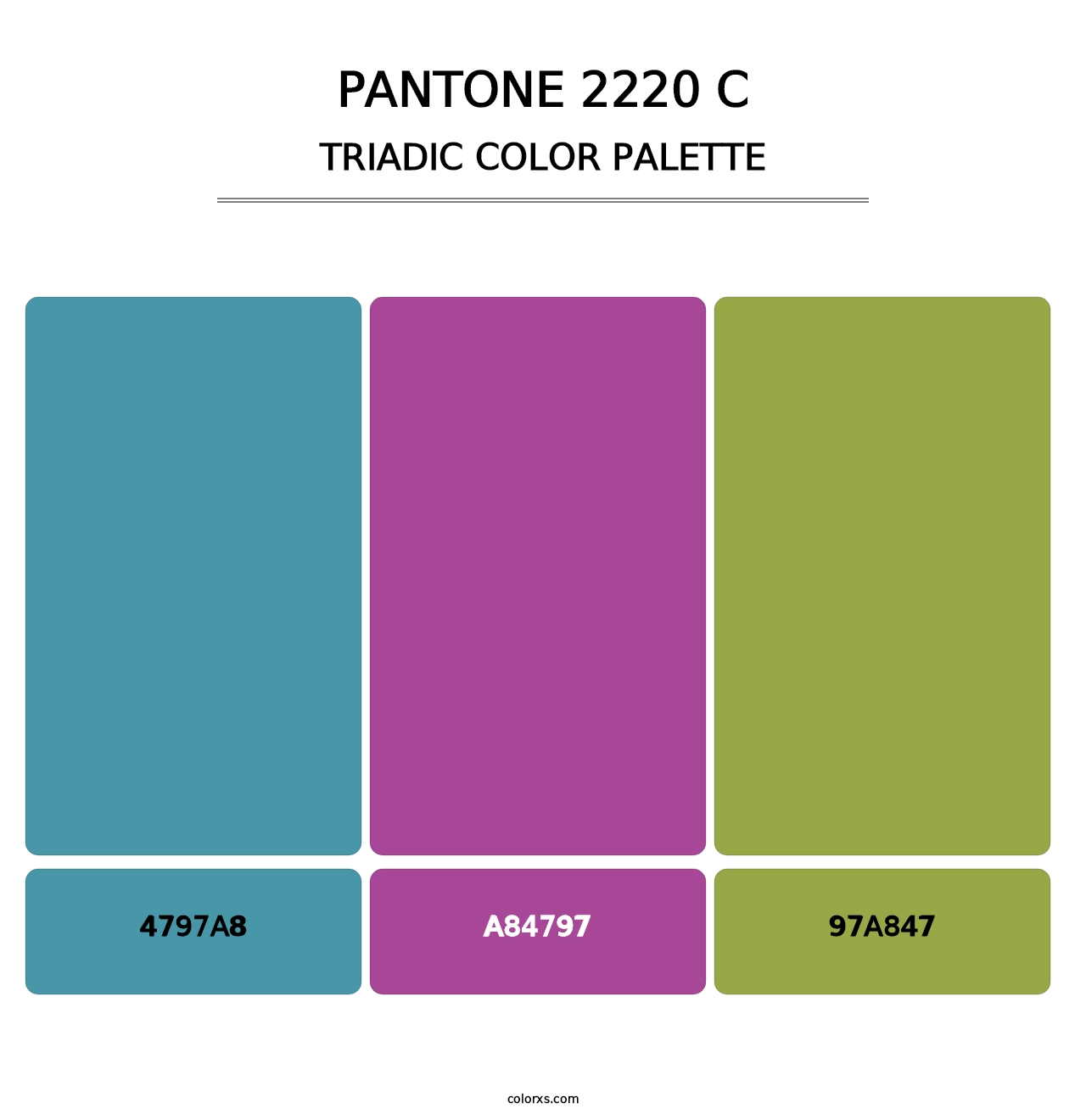 PANTONE 2220 C - Triadic Color Palette