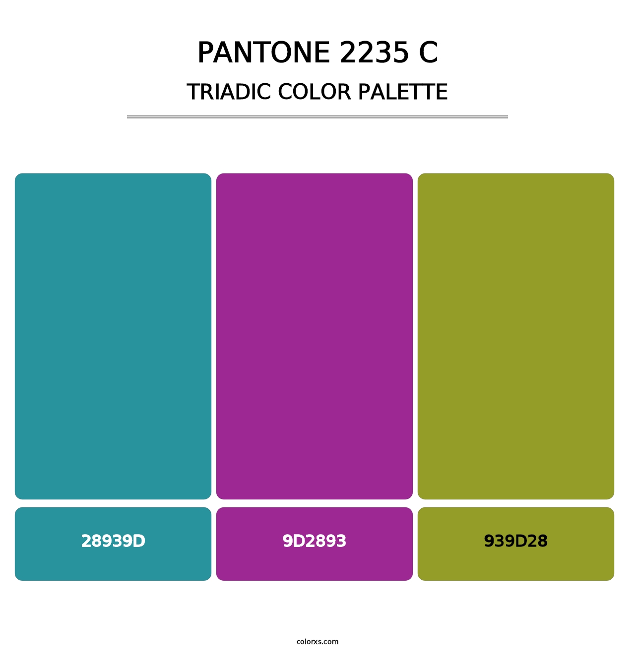 PANTONE 2235 C - Triadic Color Palette