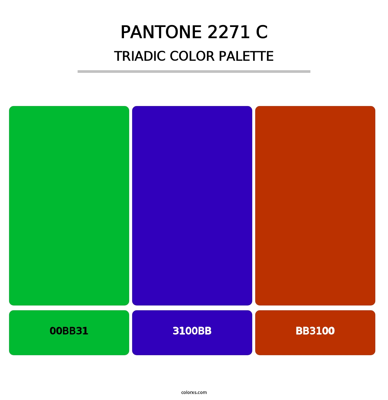 PANTONE 2271 C - Triadic Color Palette