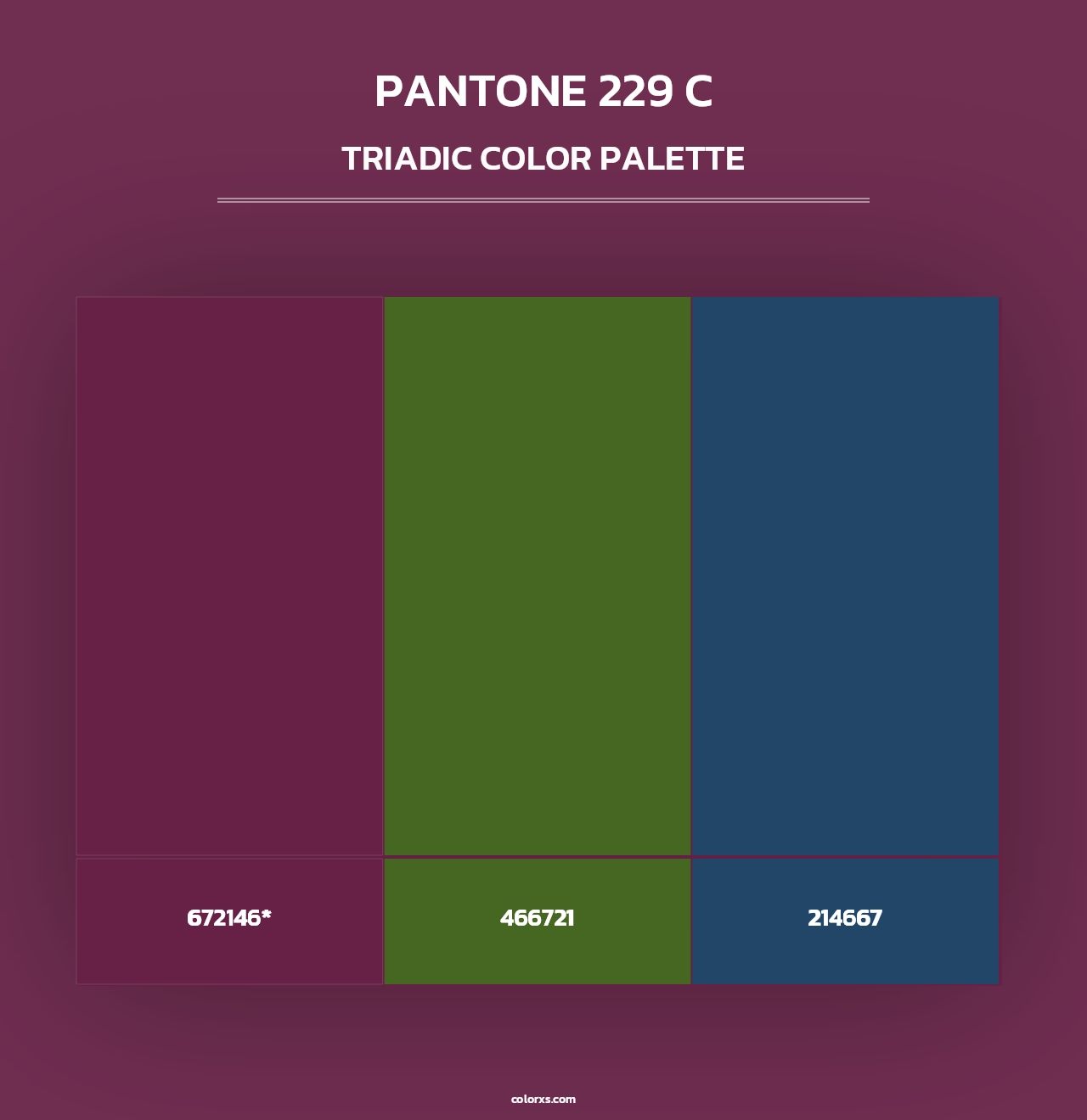 PANTONE 229 C - Triadic Color Palette