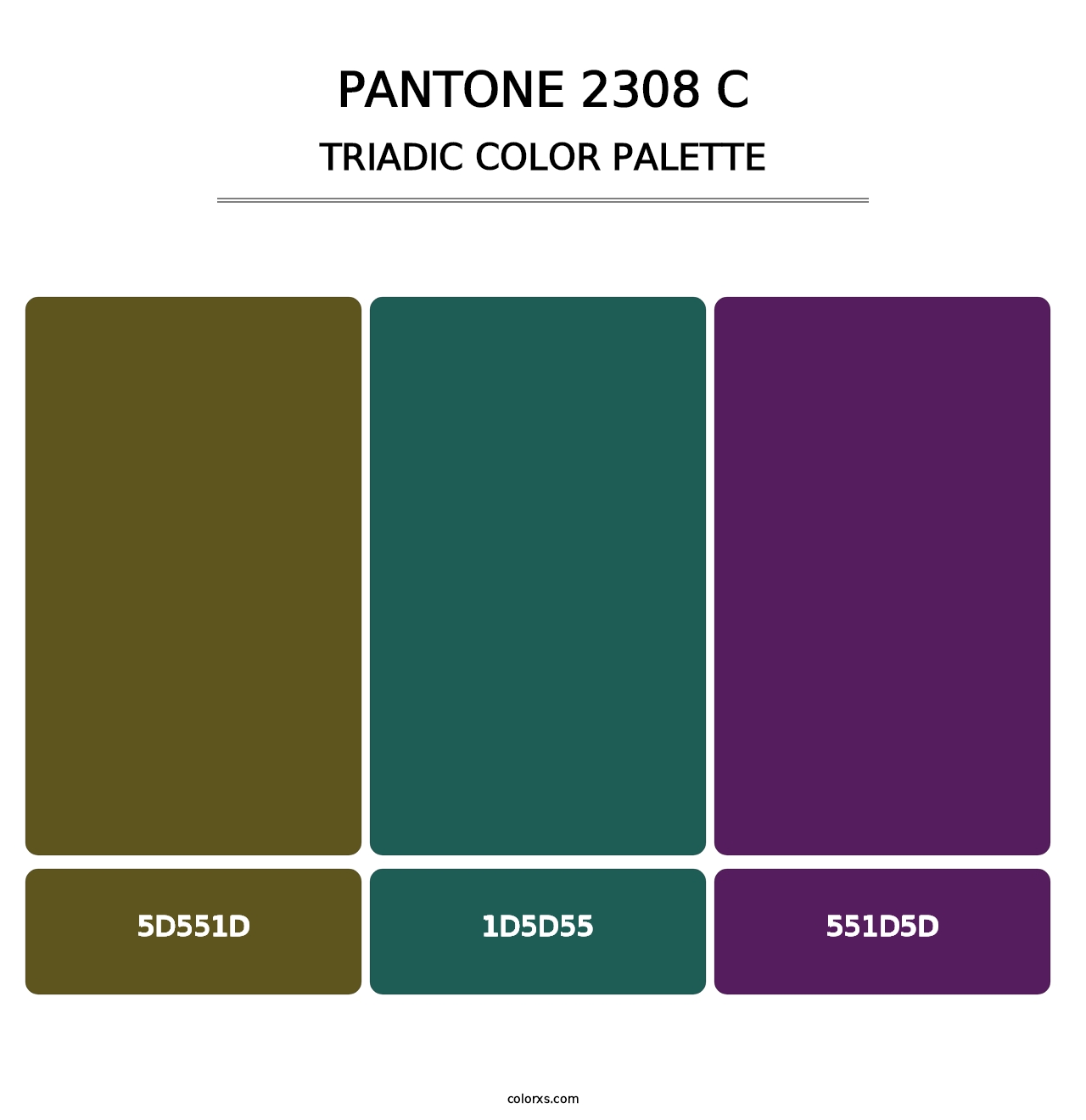 PANTONE 2308 C - Triadic Color Palette