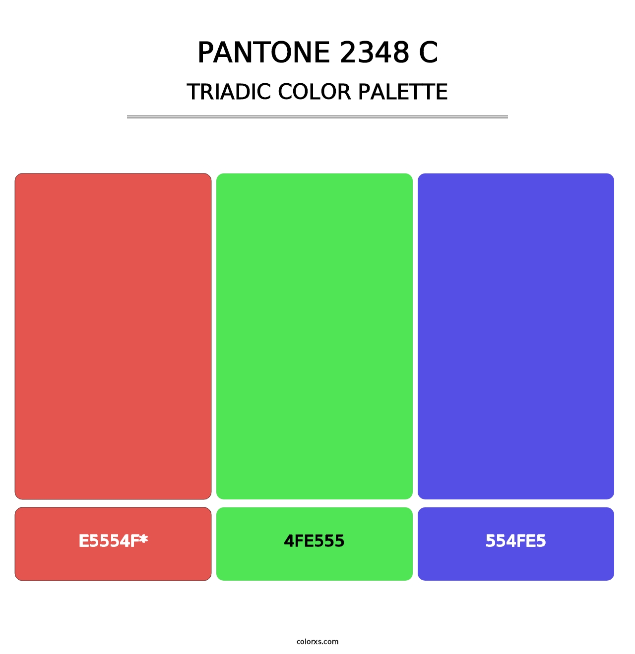PANTONE 2348 C - Triadic Color Palette