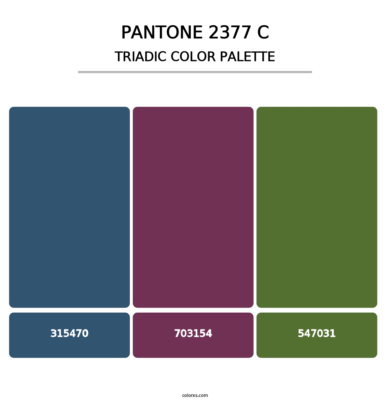 PANTONE 2377 C - Triadic Color Palette