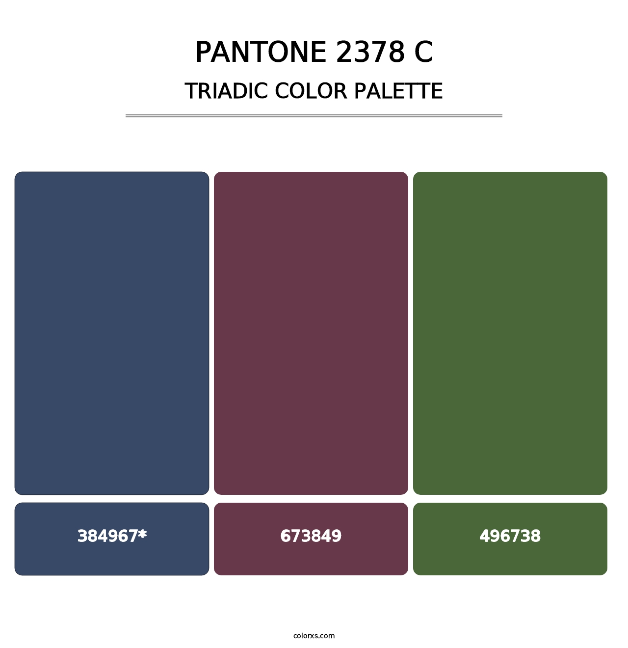 PANTONE 2378 C - Triadic Color Palette