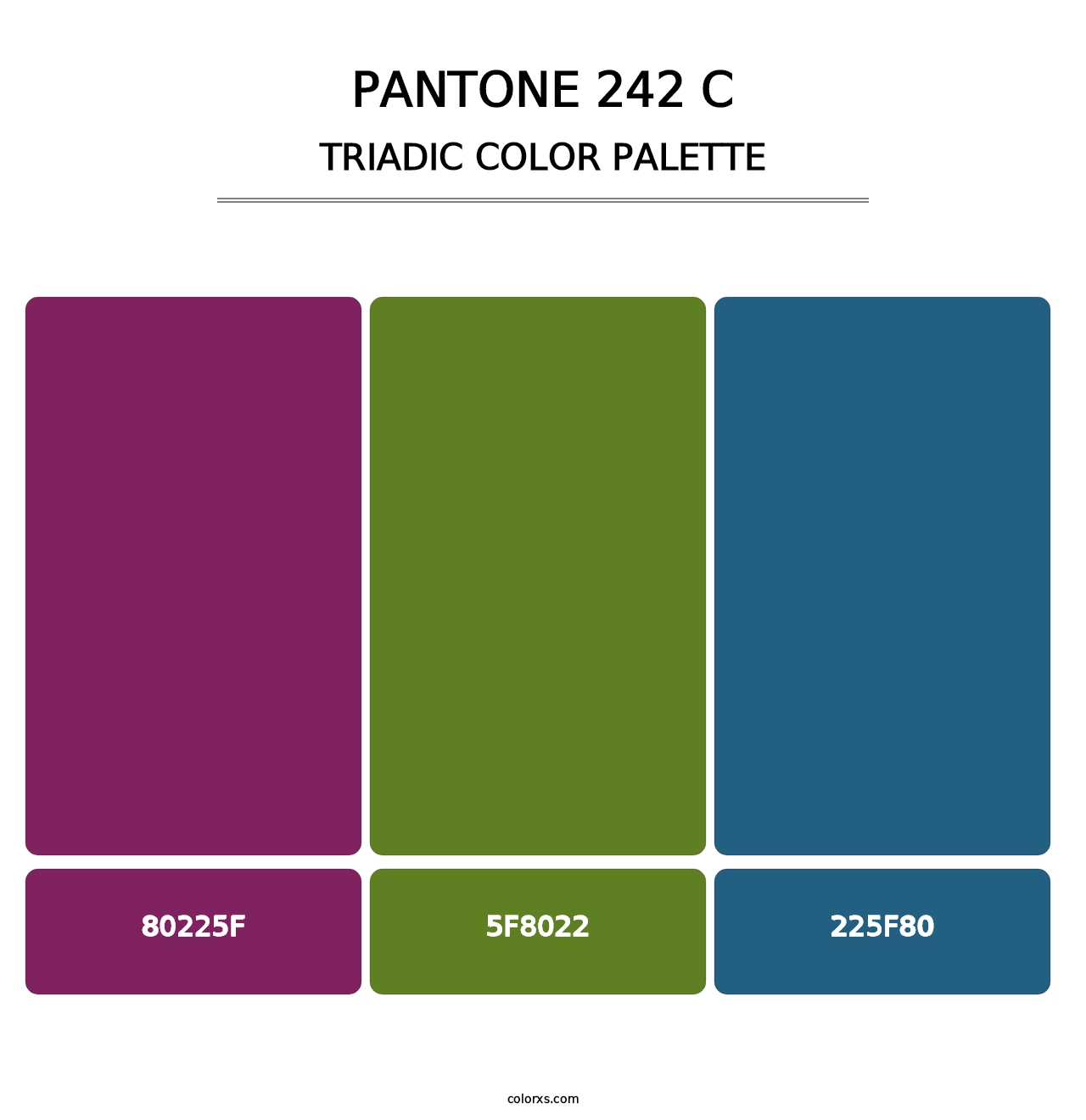 PANTONE 242 C - Triadic Color Palette