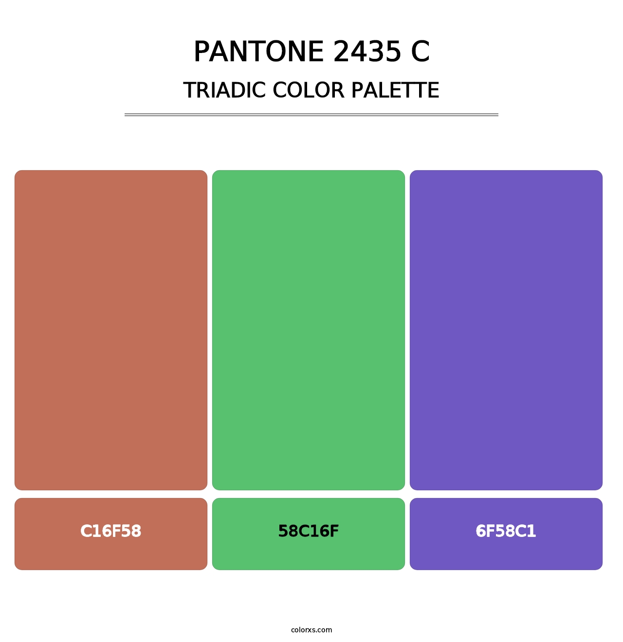 PANTONE 2435 C - Triadic Color Palette