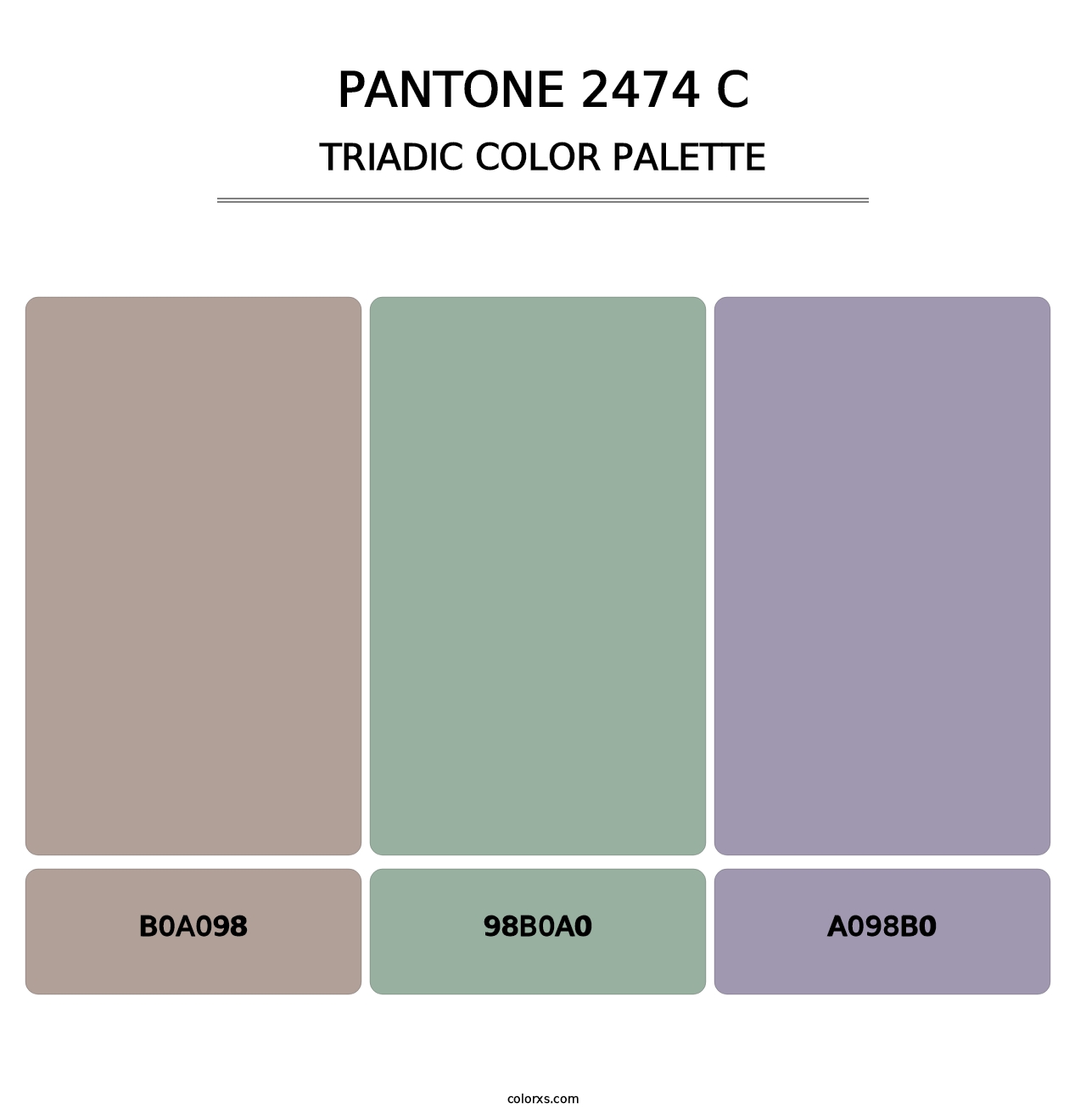 PANTONE 2474 C - Triadic Color Palette
