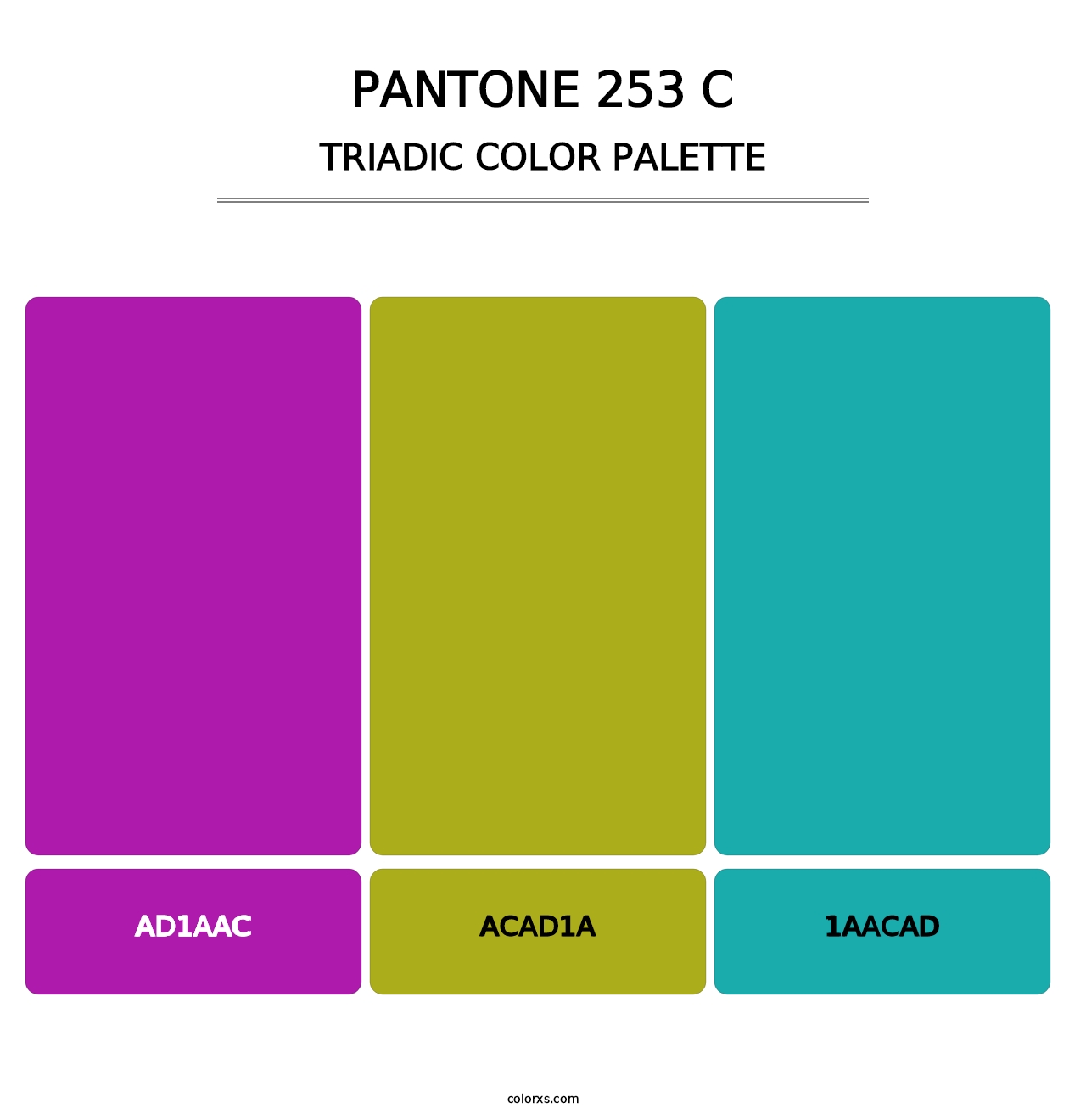 PANTONE 253 C - Triadic Color Palette