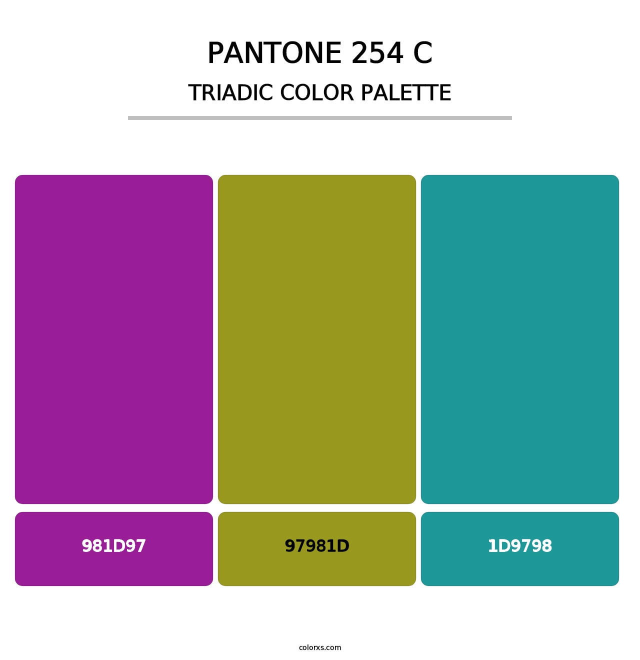 PANTONE 254 C - Triadic Color Palette