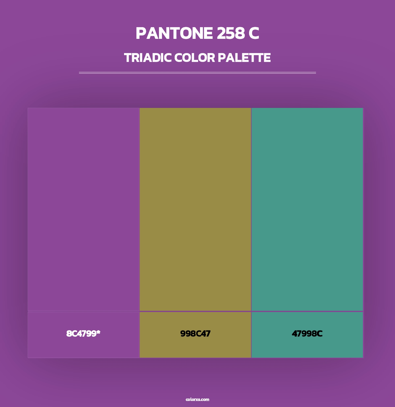 PANTONE 258 C - Triadic Color Palette
