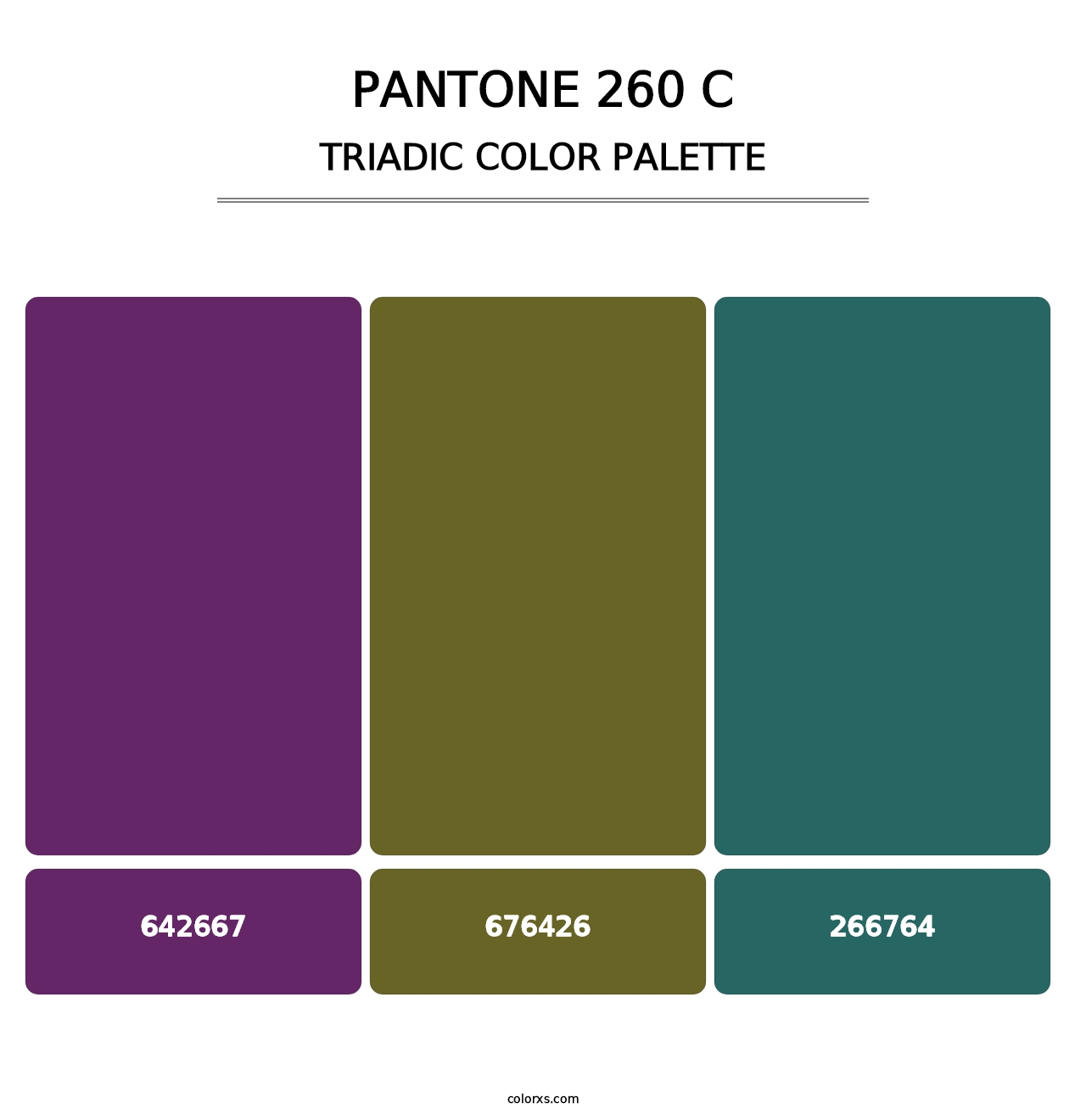 PANTONE 260 C - Triadic Color Palette