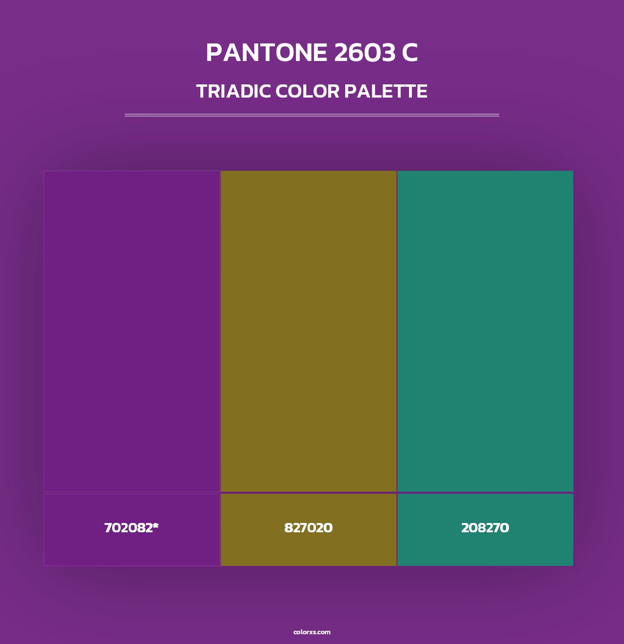 PANTONE 2603 C - Triadic Color Palette