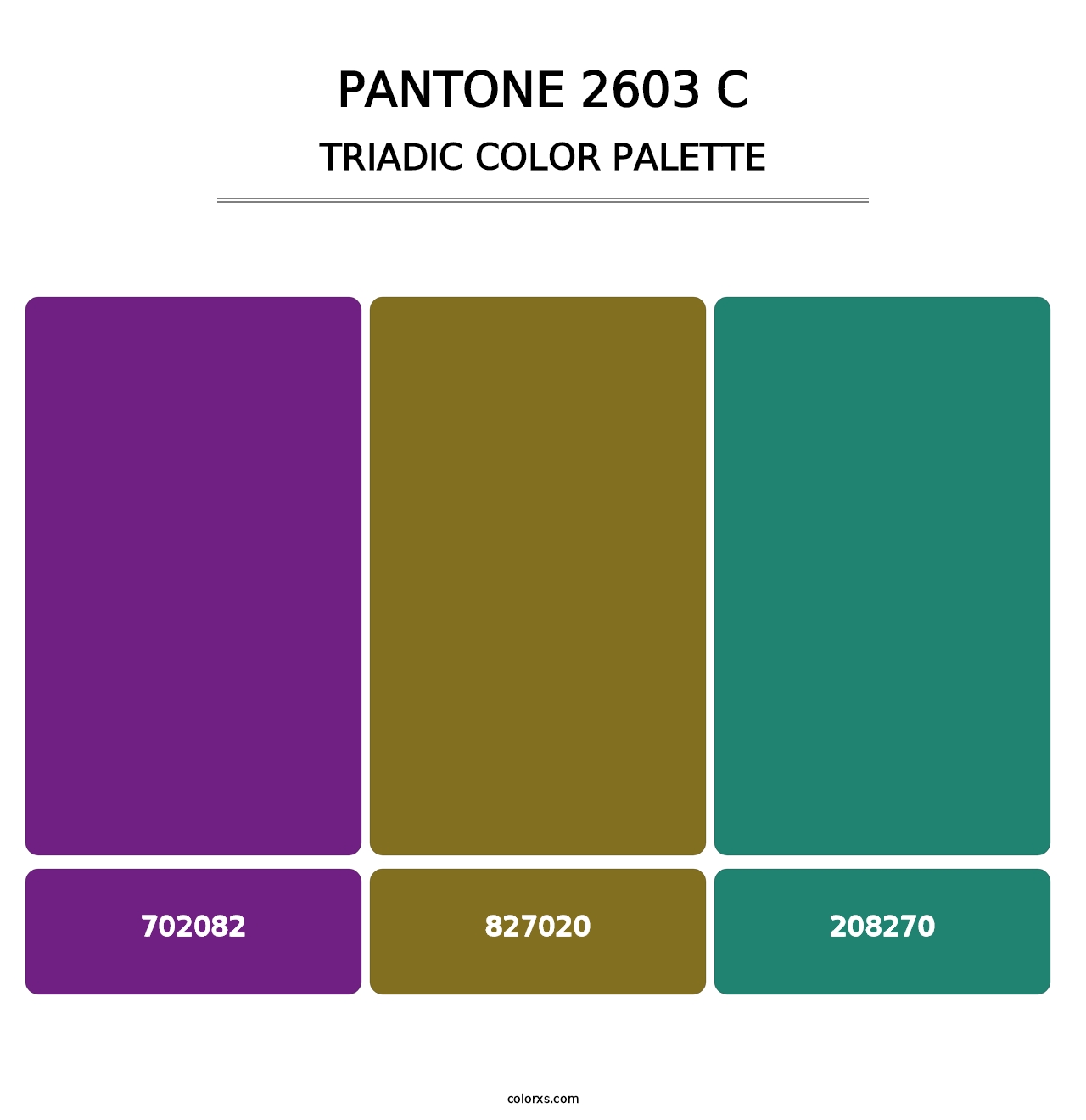 PANTONE 2603 C - Triadic Color Palette