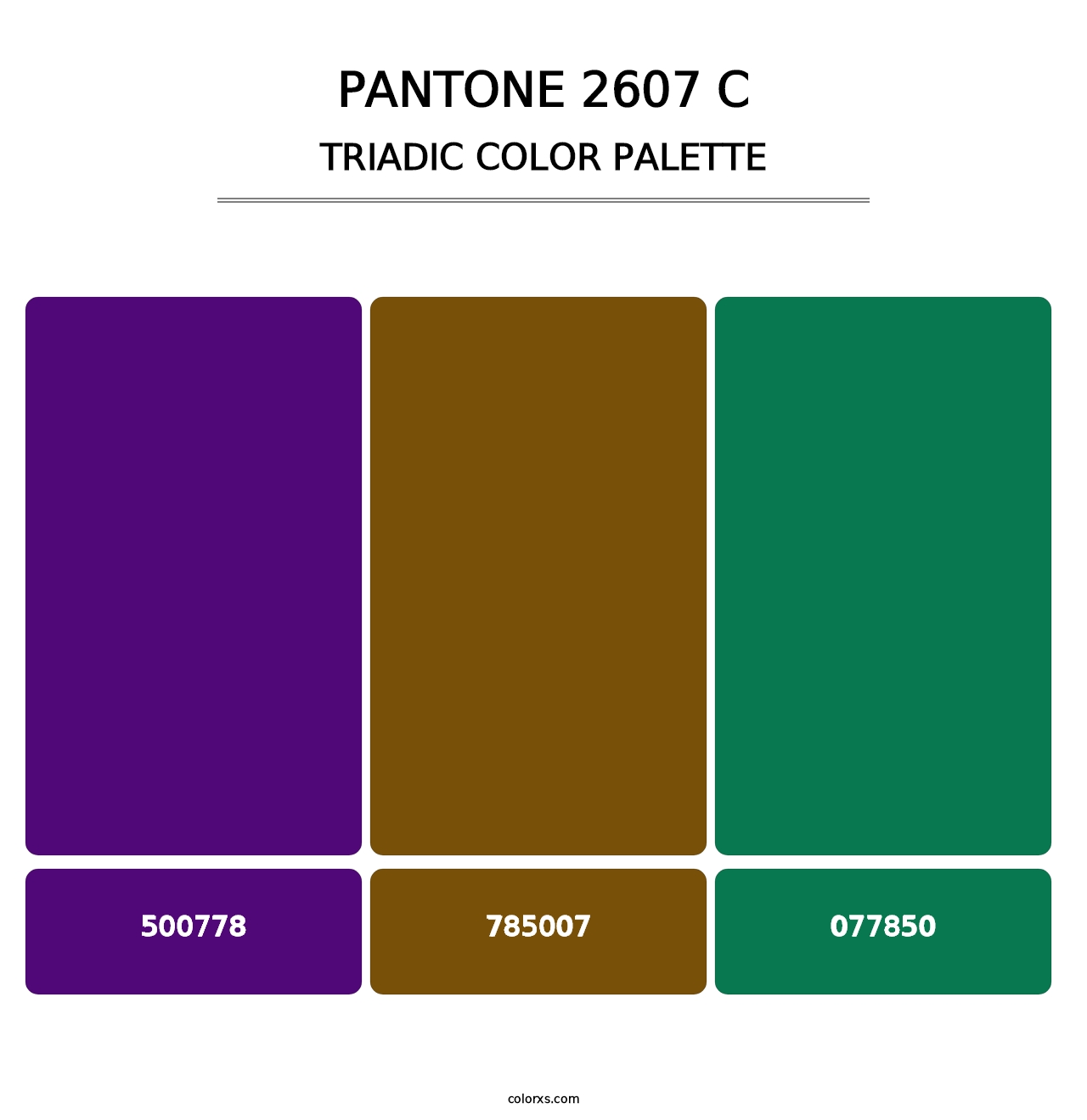 PANTONE 2607 C - Triadic Color Palette