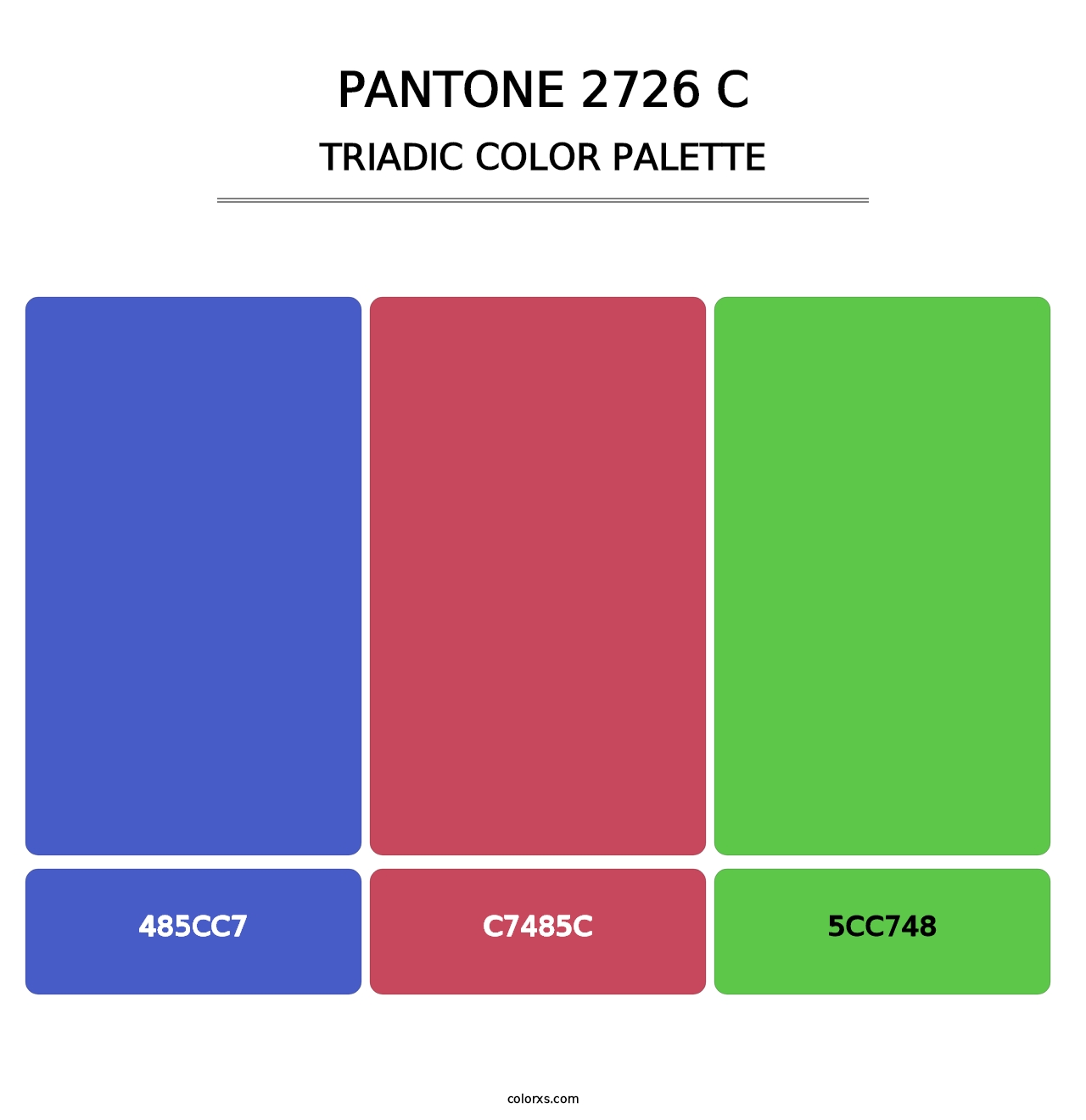 PANTONE 2726 C - Triadic Color Palette