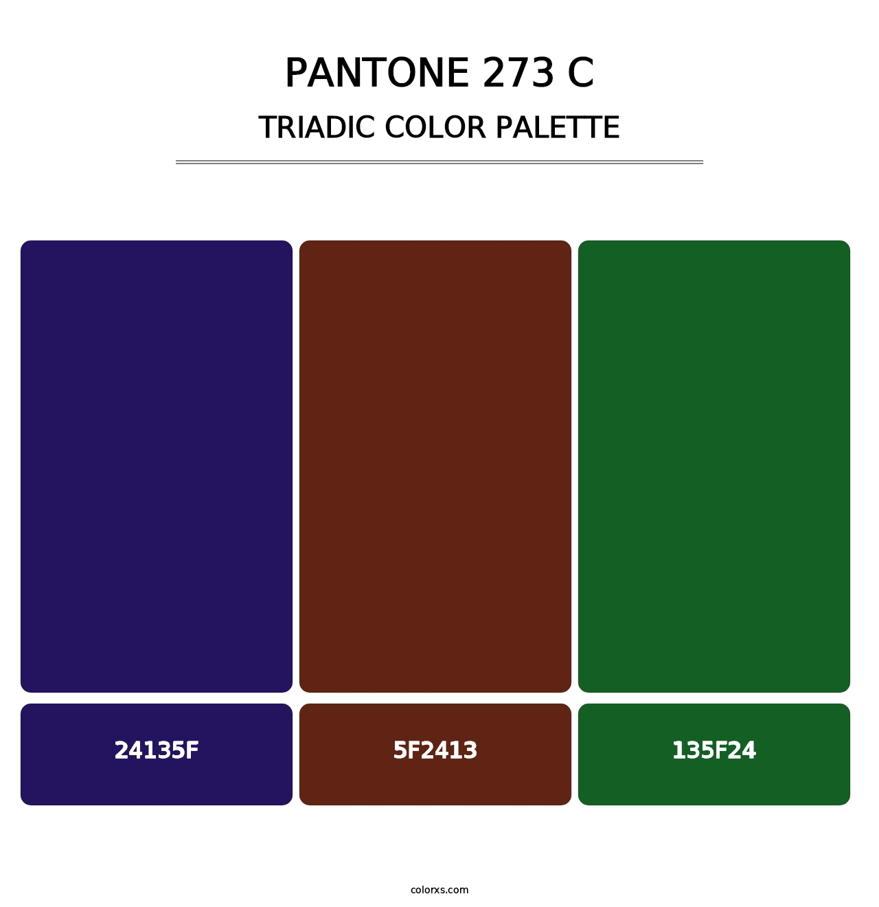 PANTONE 273 C - Triadic Color Palette
