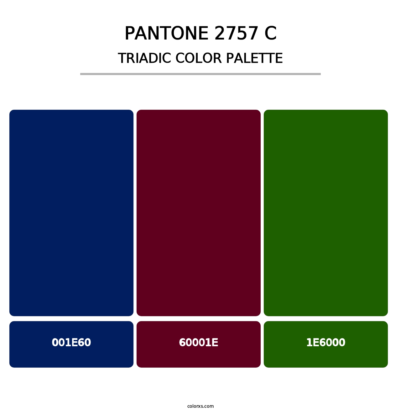 PANTONE 2757 C - Triadic Color Palette