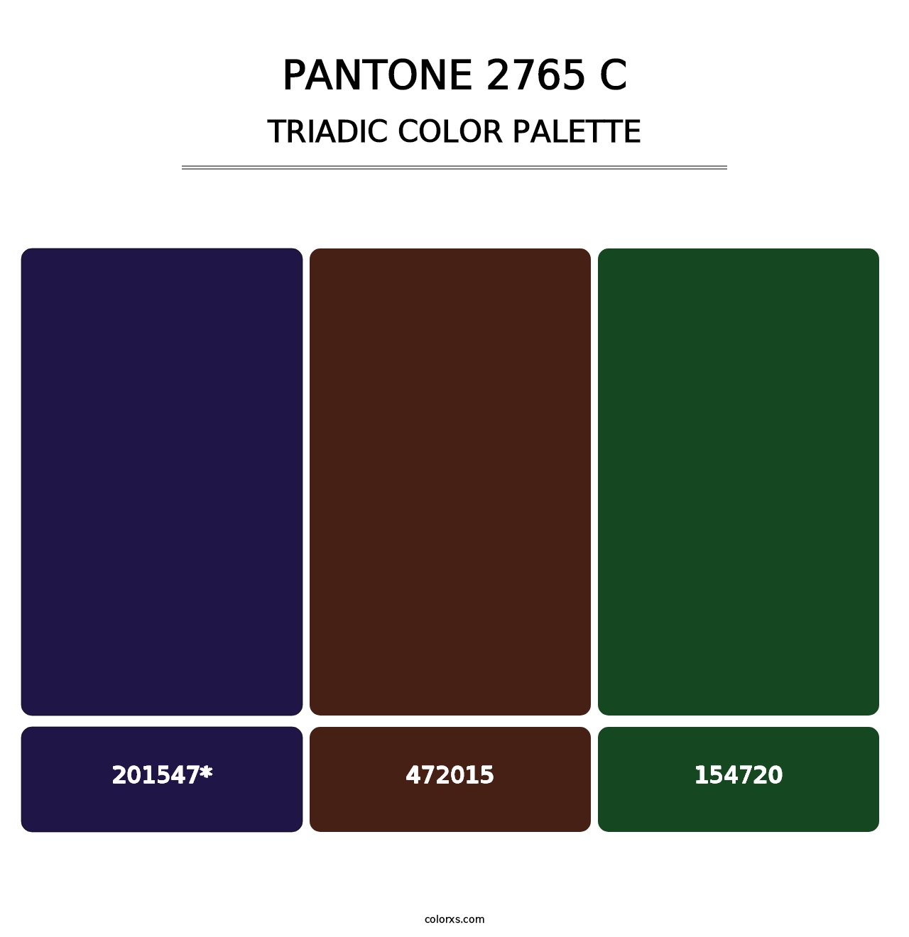 PANTONE 2765 C - Triadic Color Palette