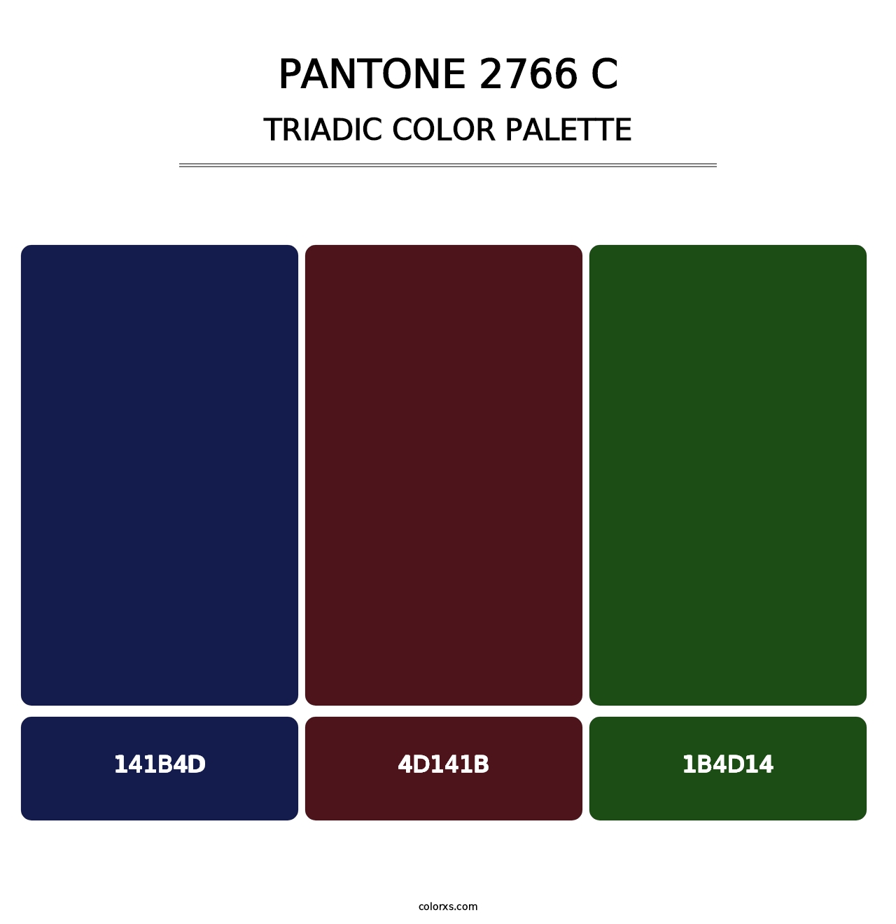 PANTONE 2766 C - Triadic Color Palette