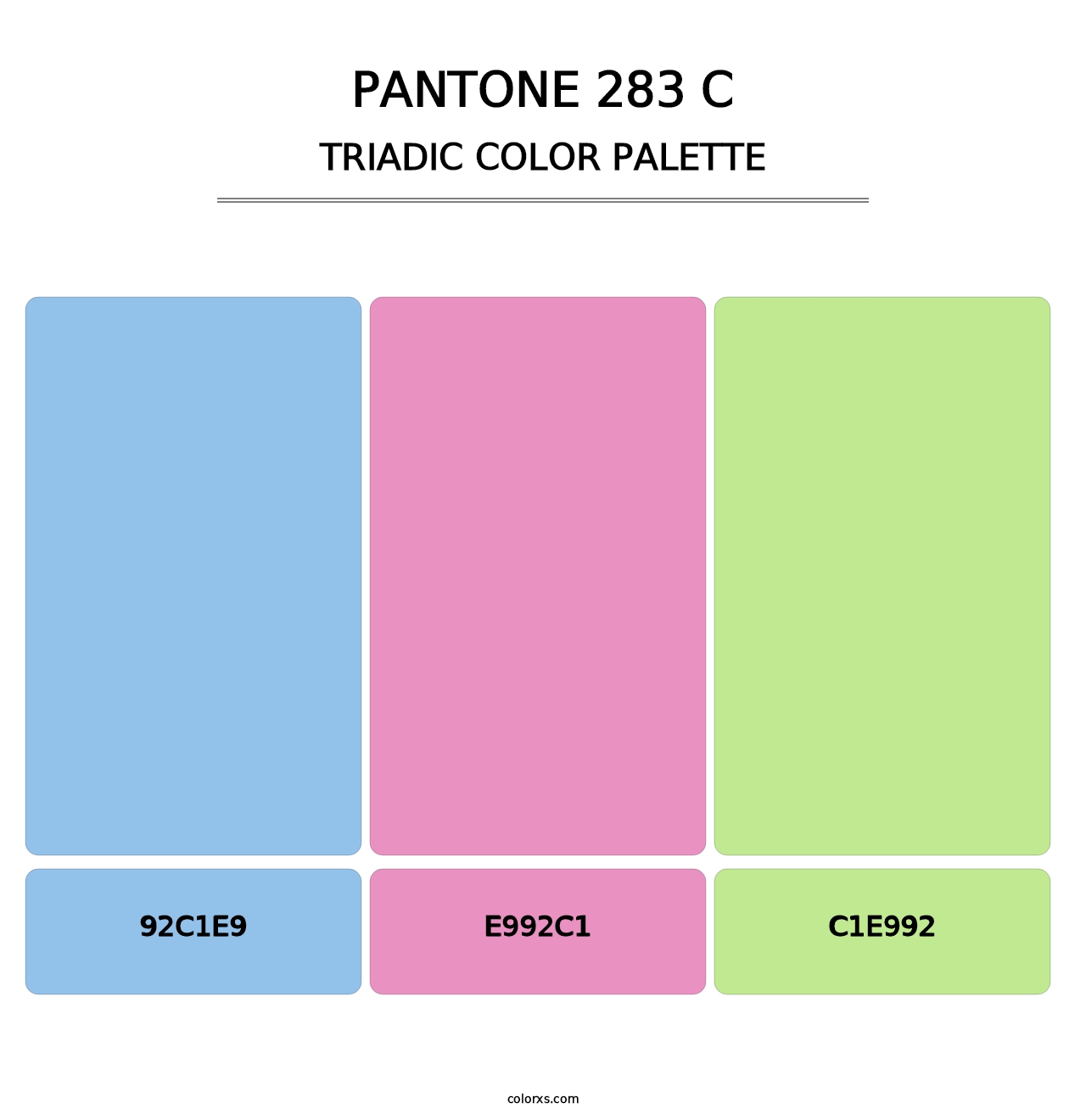PANTONE 283 C - Triadic Color Palette