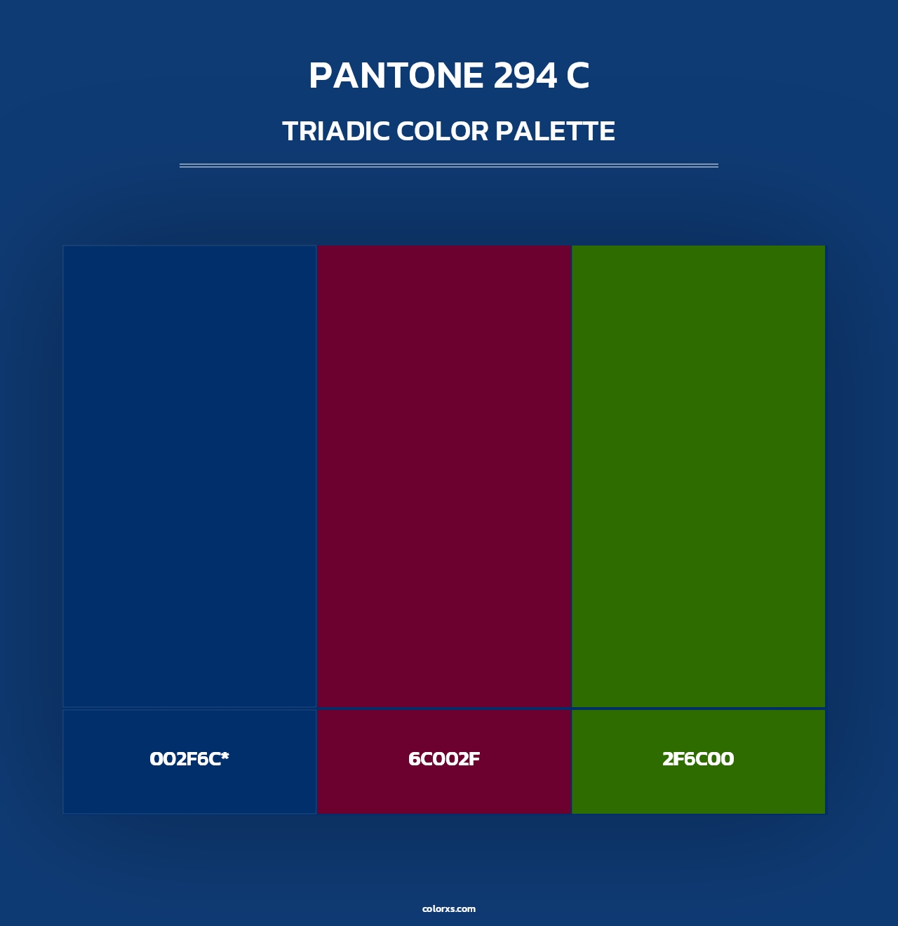 PANTONE 294 C - Triadic Color Palette